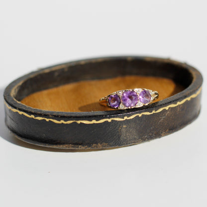 Amethyst & Diamond Ring, 1 Carat 14K Gold
