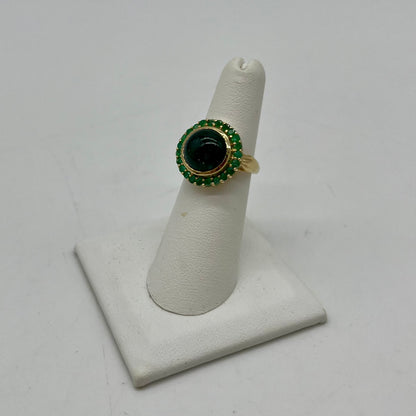 Emerald & Green Lapis Lazuli Ring, 3.81 CTW 14K Gold
