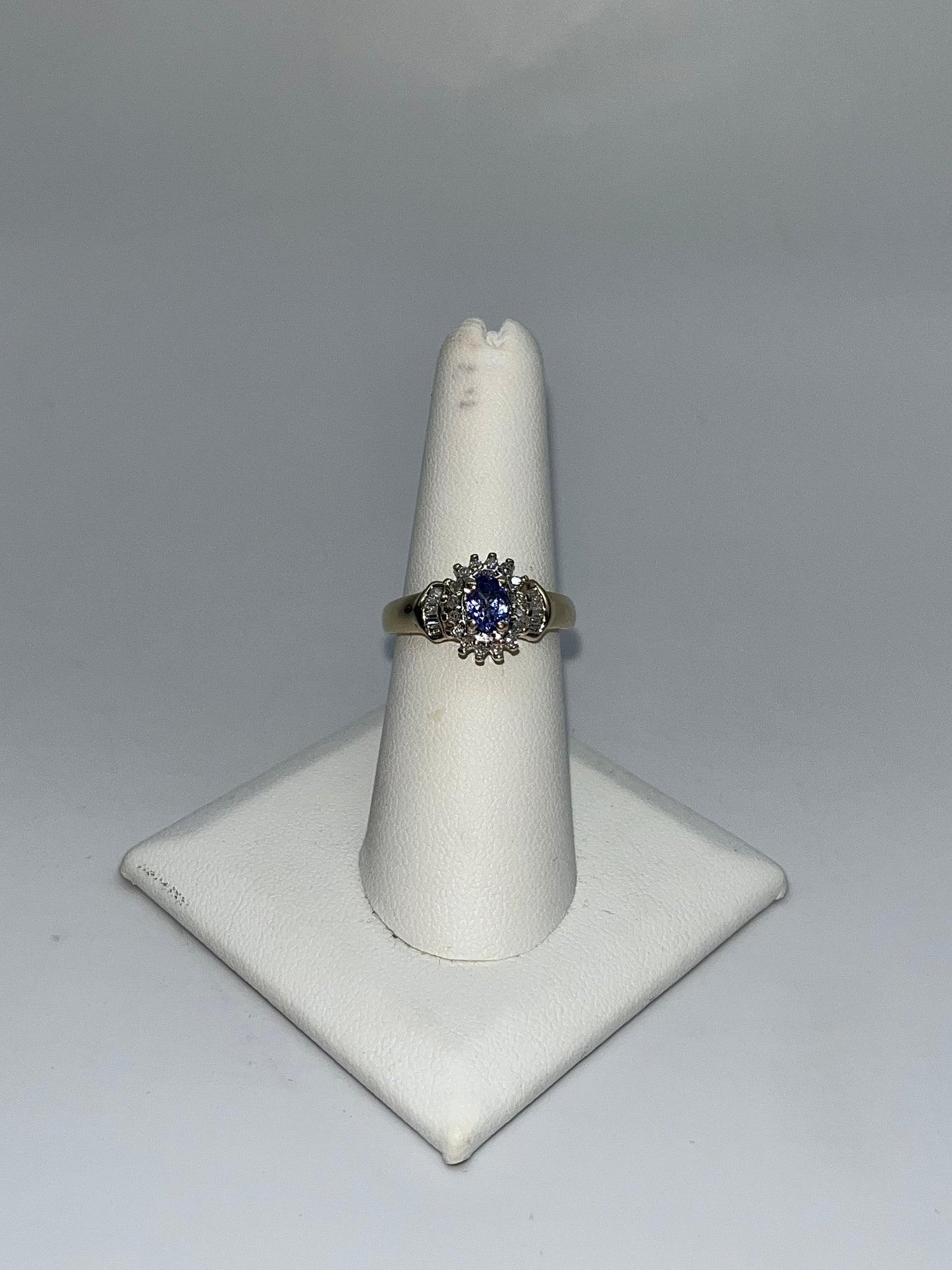 Antique Tanzanite & Diamond Ring, 1 CTW 10K Gold