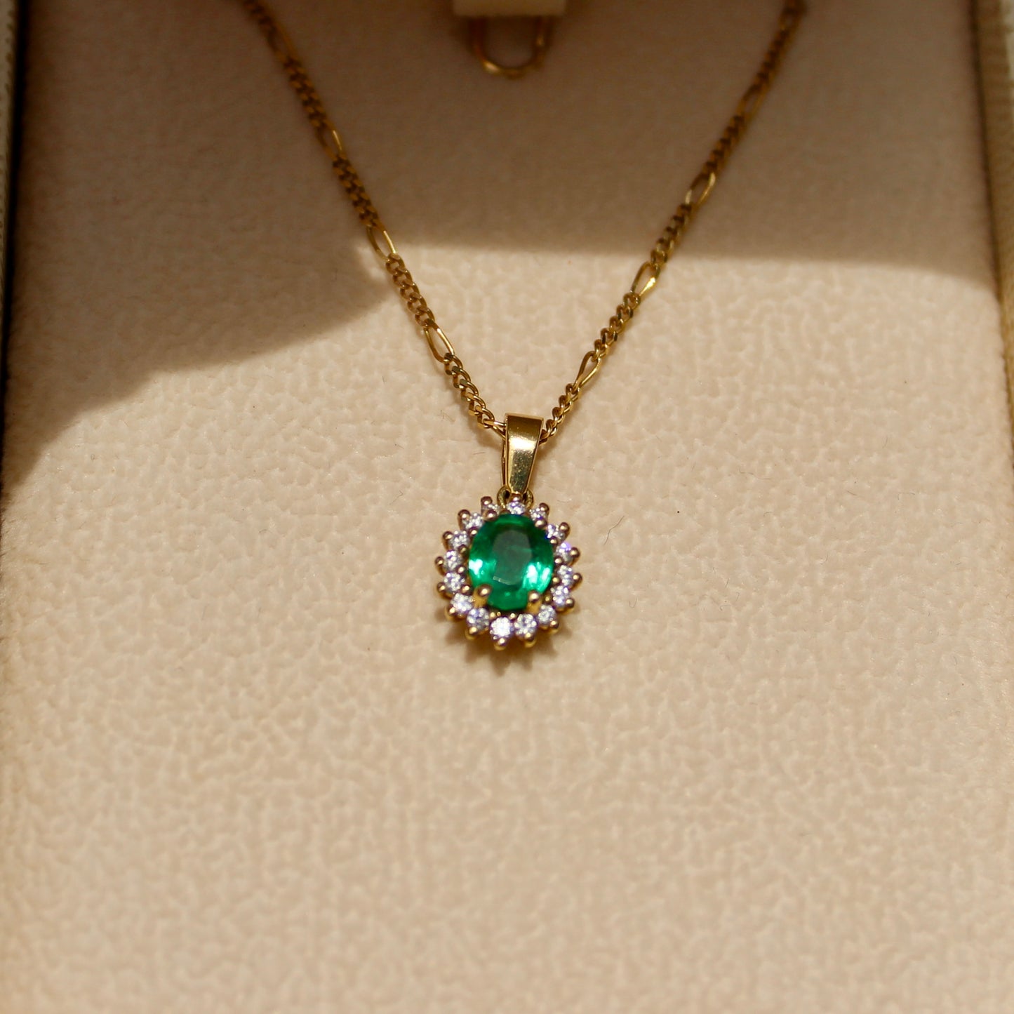 Emerald & Diamond Pendant, 0.83 CTW 18K Gold