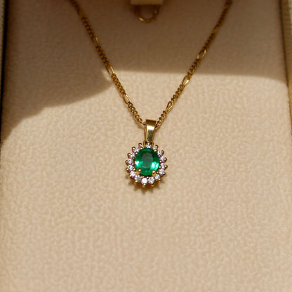 Emerald & Diamond Pendant, 0.83 CTW 18K Gold