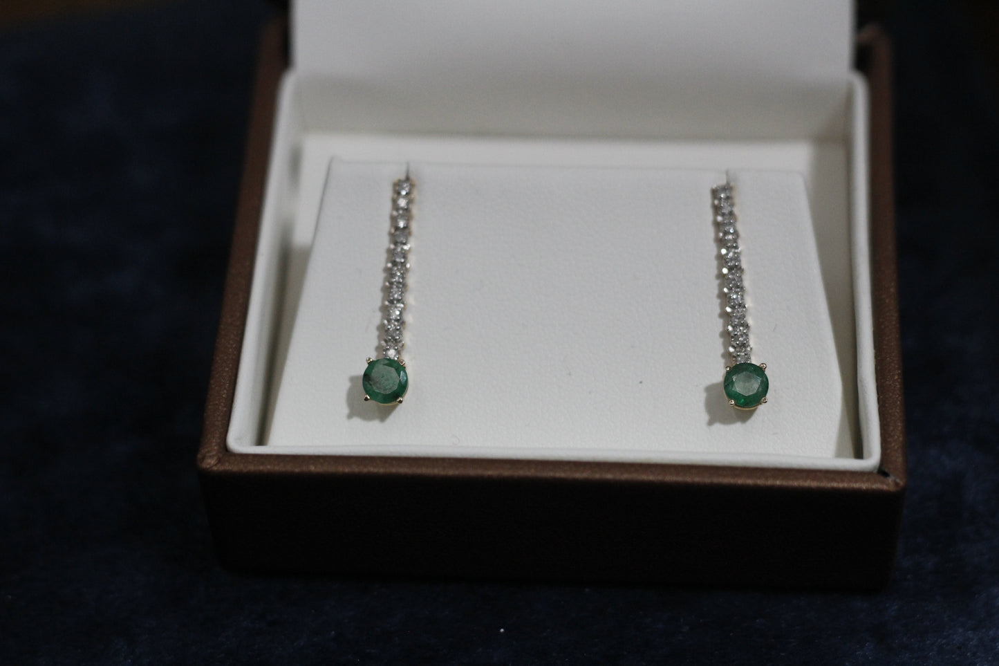 Emerald & Diamond Drop Earrings, 1.01 CTW 14K Gold