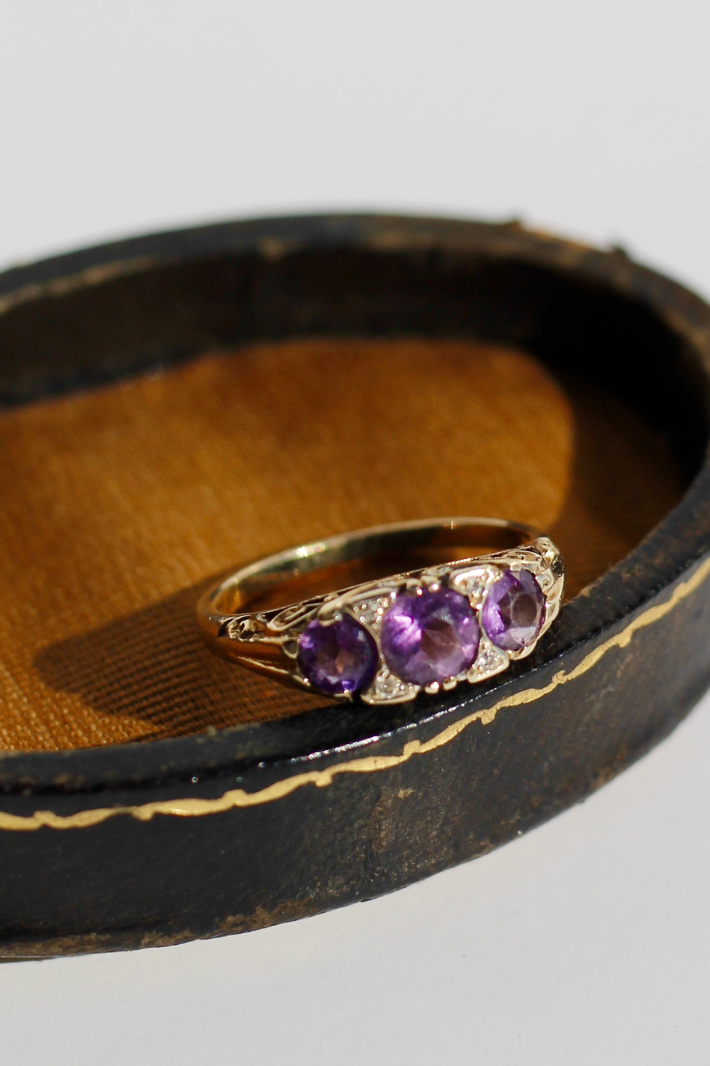 Amethyst & Diamond Ring, 1 Carat 14K Gold