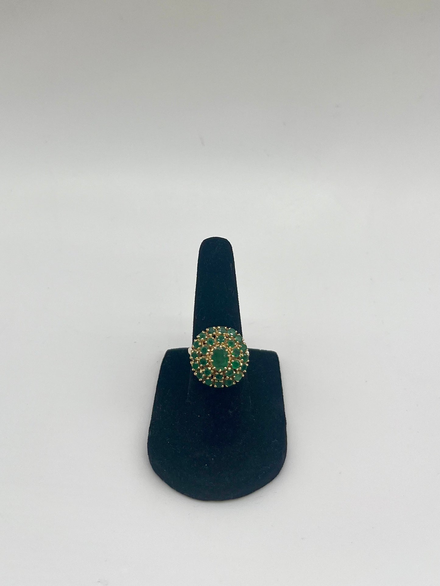 Edwardian Emerald Cluster Ring, 1.83 CTW 14K Gold