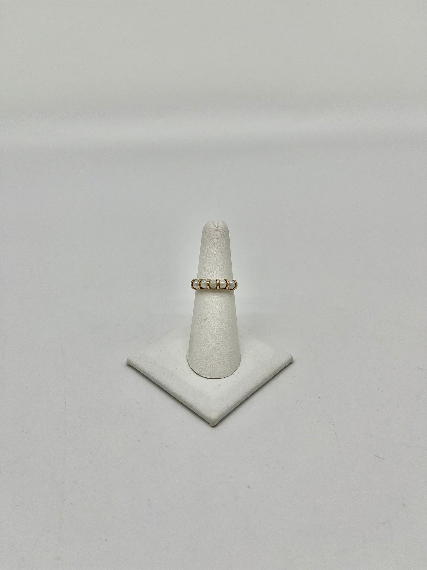 1920's Band of Pearls Ring, 1.06 CTW 9K Gold