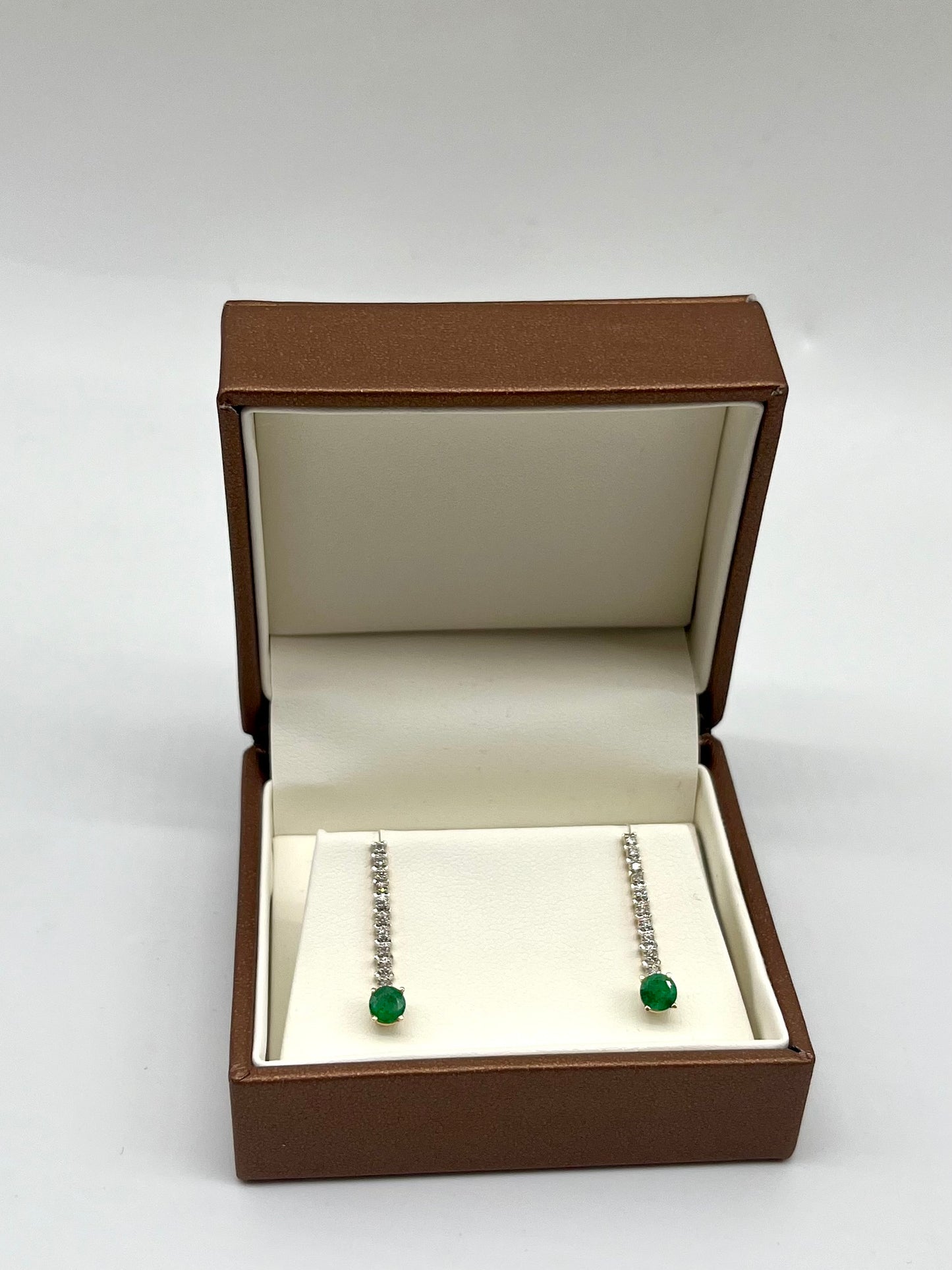 Emerald & Diamond Drop Earrings, 1.01 CTW 14K Gold