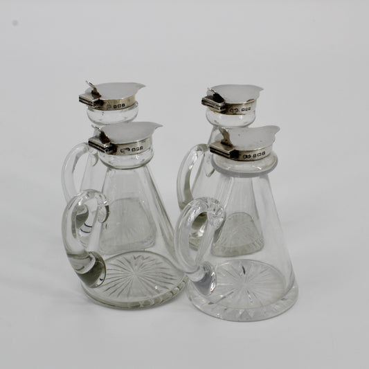 Edwardian Sterling Silver Whiskey Noggins- Set of 4