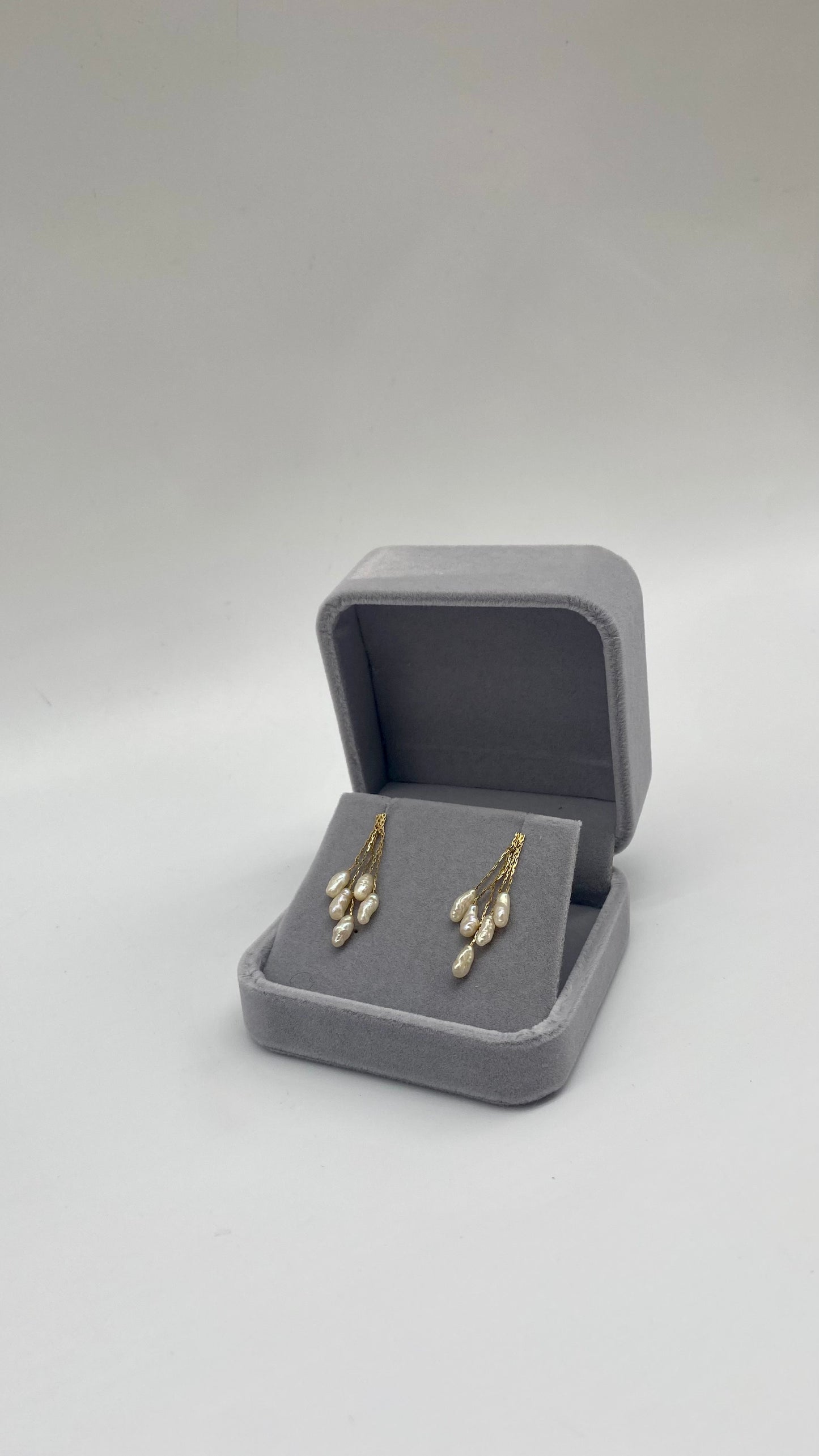 Baroque Pearl Cluster Drop Earrings, 3.75mm 14K Gold