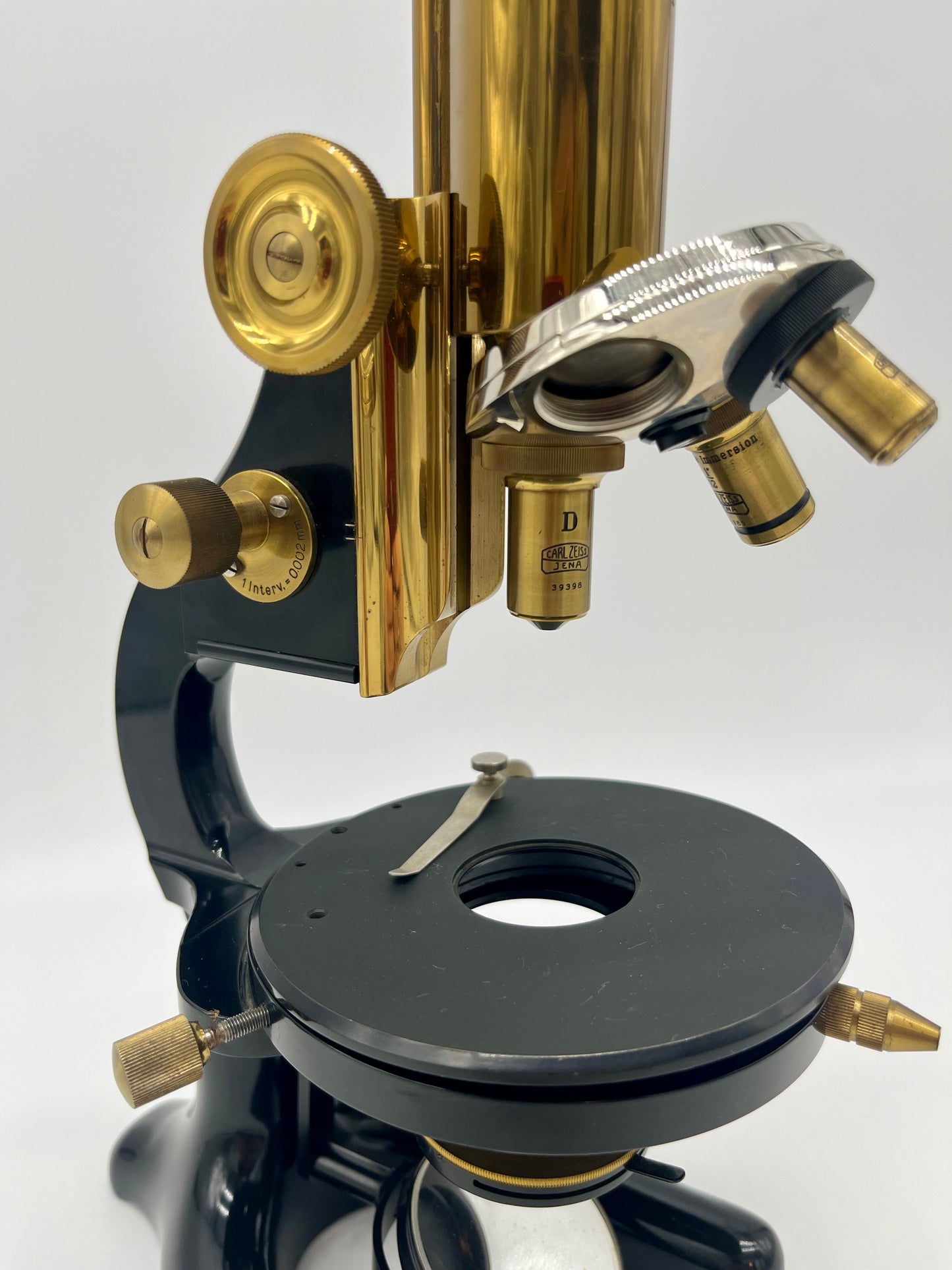 1930's German Jena Brass Microscope by Carl Zeiss