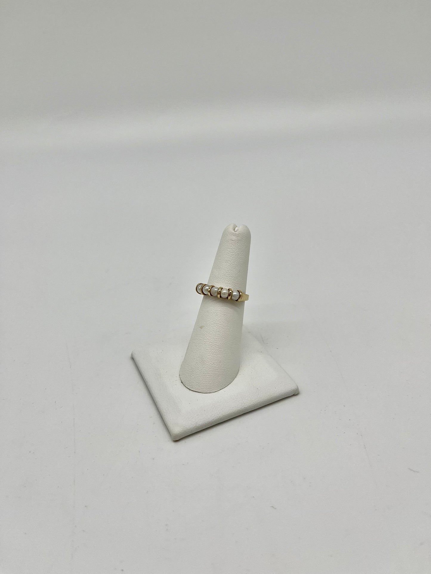 1920's Band of Pearls Ring, 1.06 CTW 9K Gold