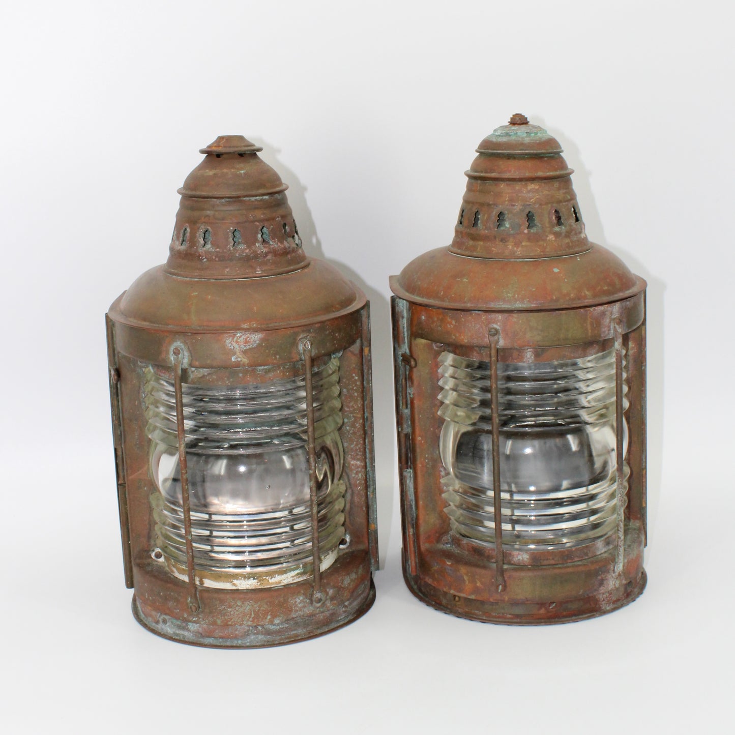 Copper Perko De-Lite Ship's Lantern-Early Pair