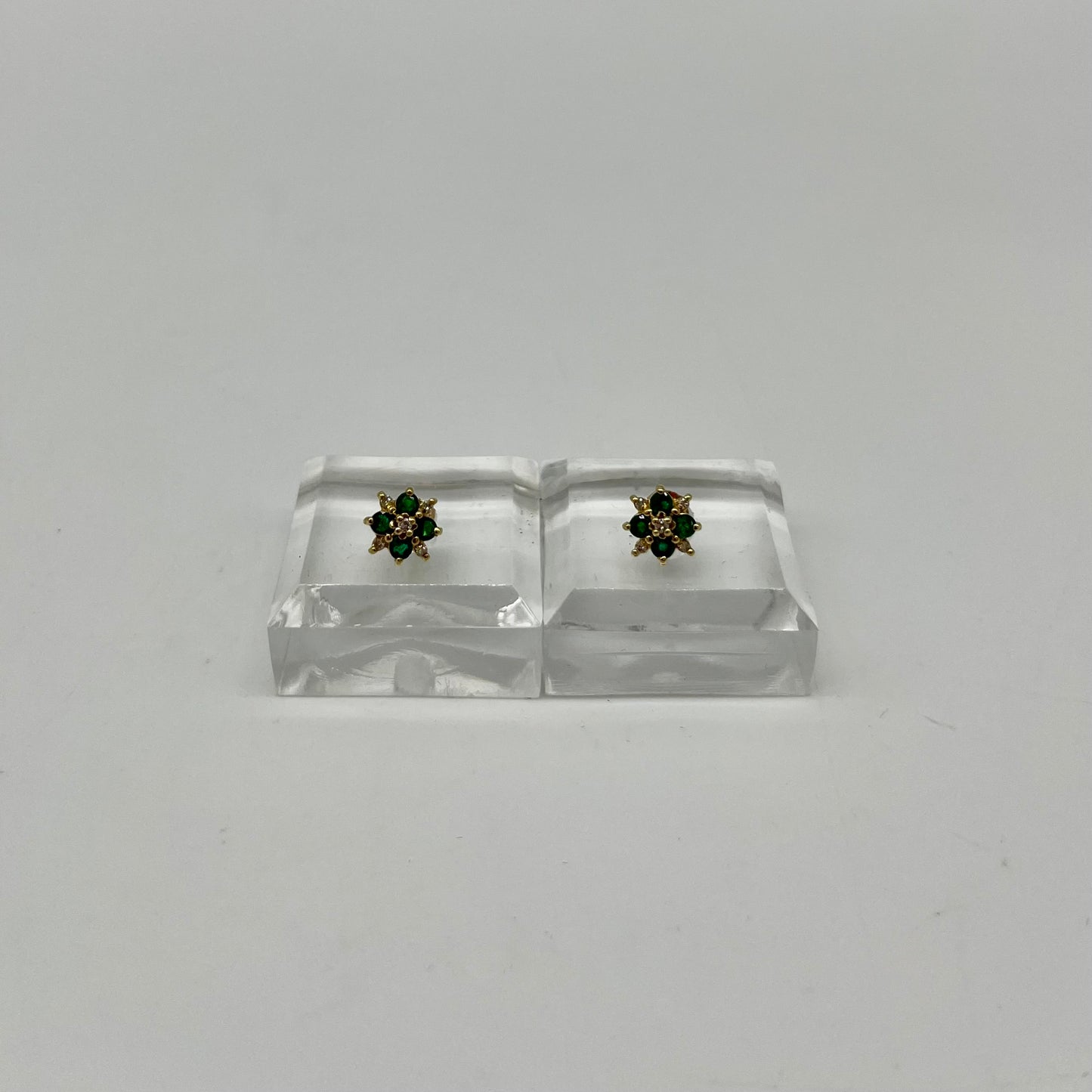 1930's Emerald & Diamond Gold Earrings, 2.29 CTW 18K Gold