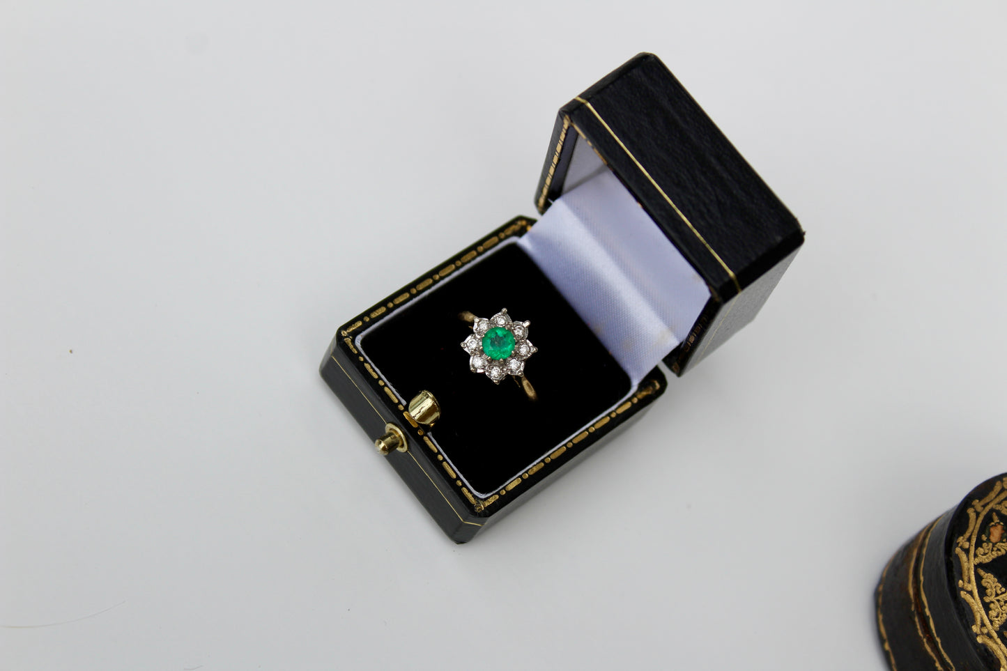 Emerald & Diamond Floral Cocktail Ring, 0.75 CTW 18K Gold/Platinum
