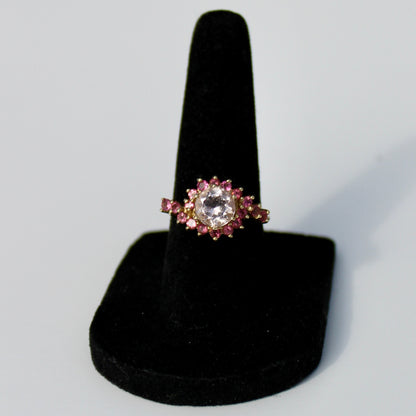 Morganite & Pink Sapphire Ring, 2.23 Carats 14K Gold