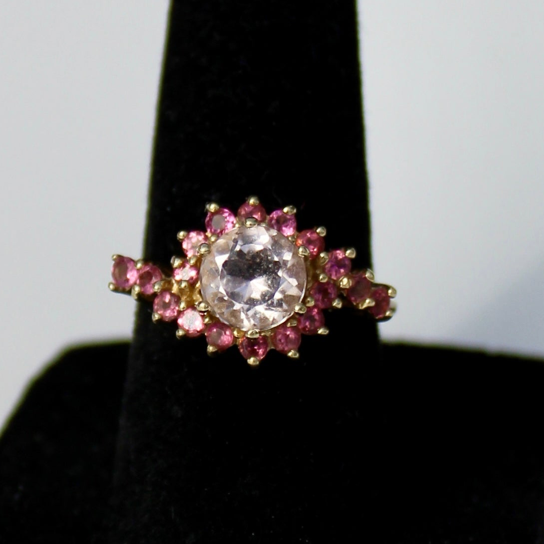 Morganite & Pink Sapphire Ring, 2.23 Carats 14K Gold