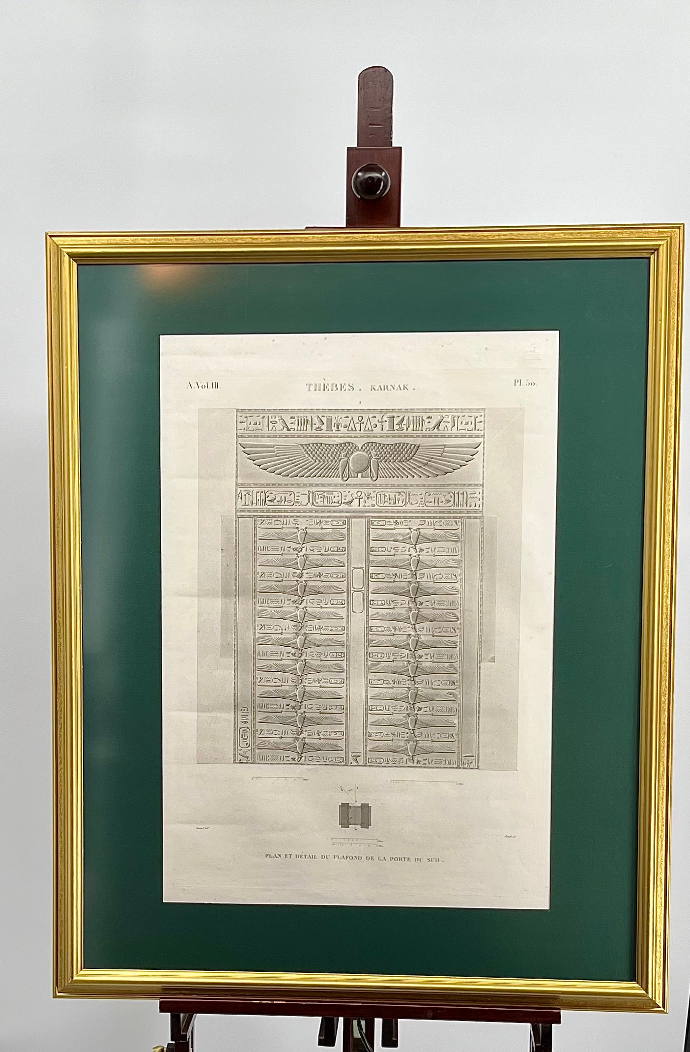 1822 Karnak Temple Napoleonic Savant-Illustrated Engraved Print for Description de l'Égypte