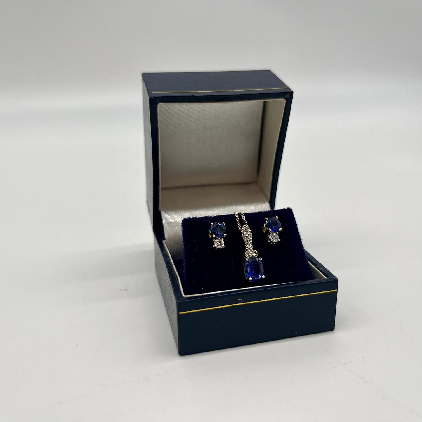 Sapphire & Diamond Set Two-Tone Gold, 2.35 CTW 14K