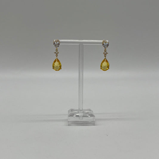 Citrine & Burmese Spinel Drop Earrings, 12 CTW 14K Vermeil