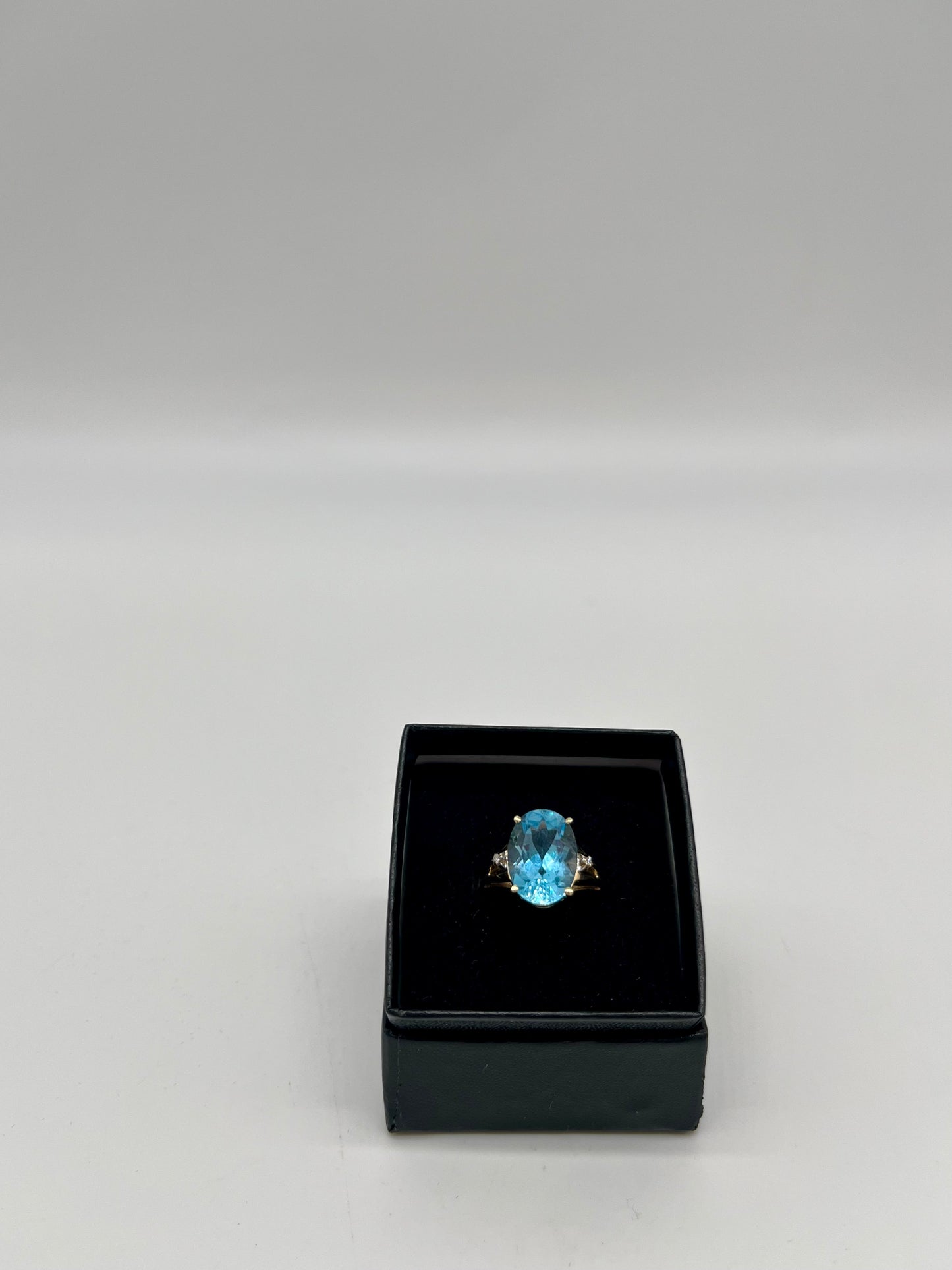 Blue Topaz & Diamond Cocktail Ring, 7.1 CTW 14K Gold