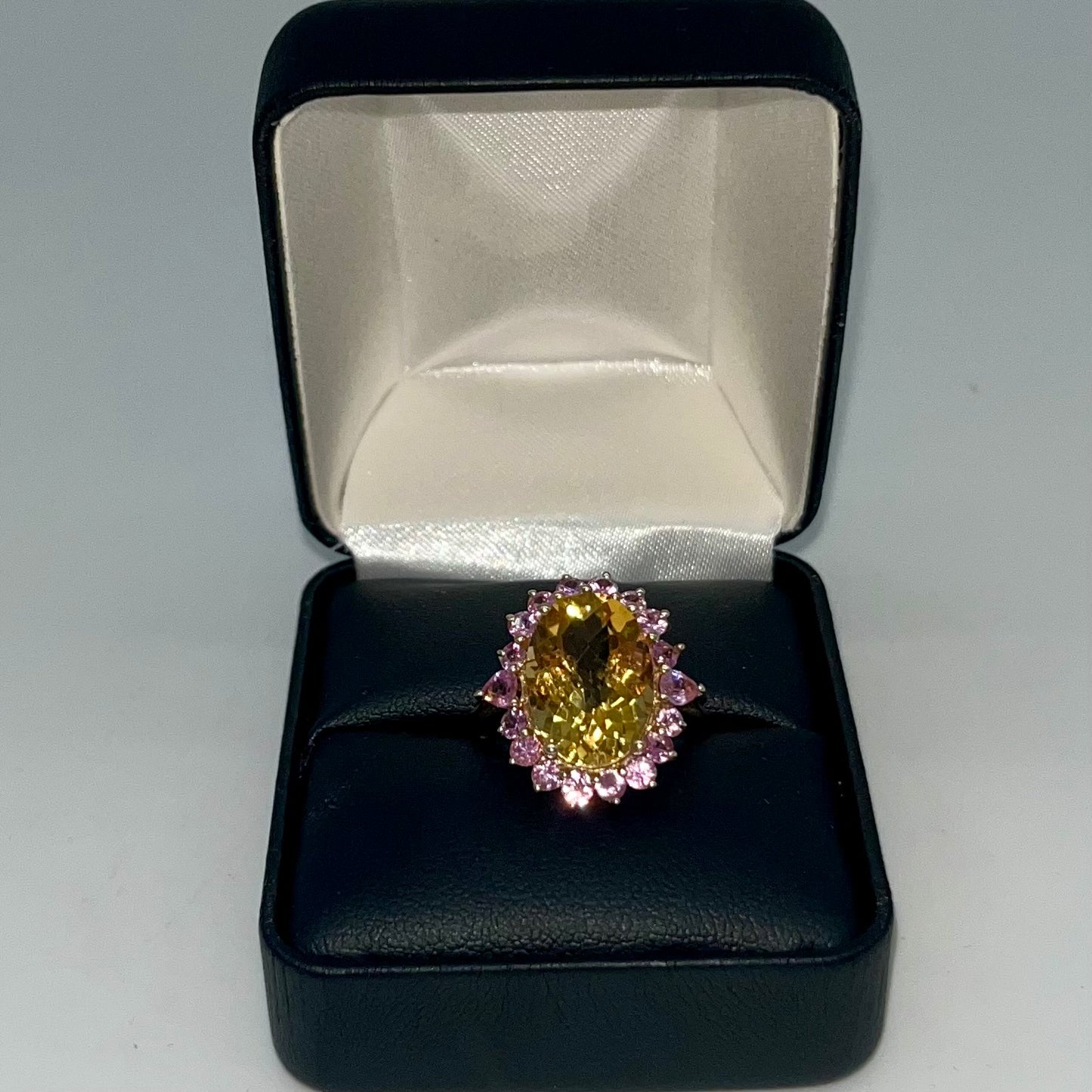 Pink Sapphire & Citrine Cocktail Ring, 6.2 CTW 10K Gold