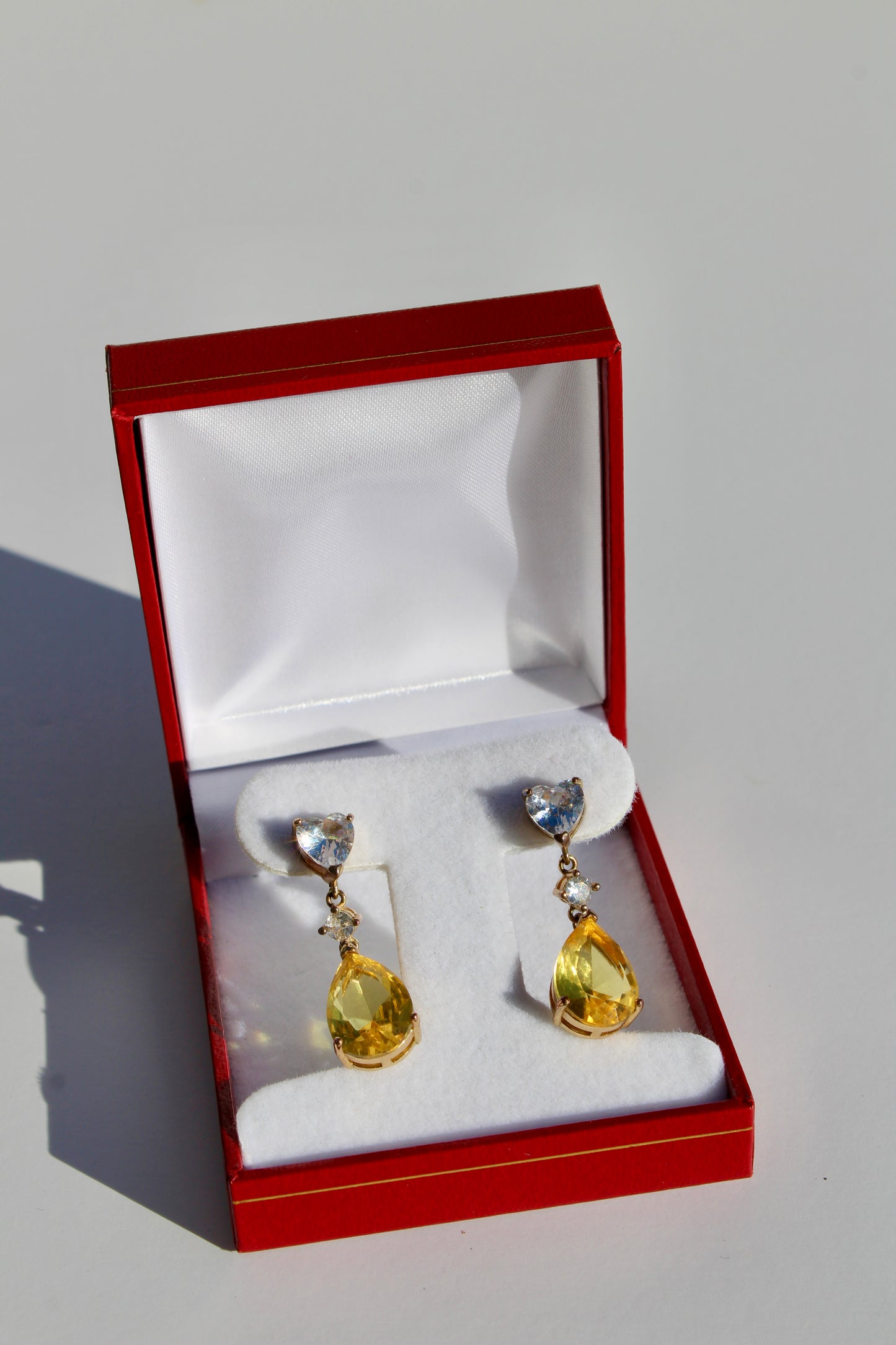 Citrine & Burmese Spinel Drop Earrings, 12 Carats 14K Vermeil