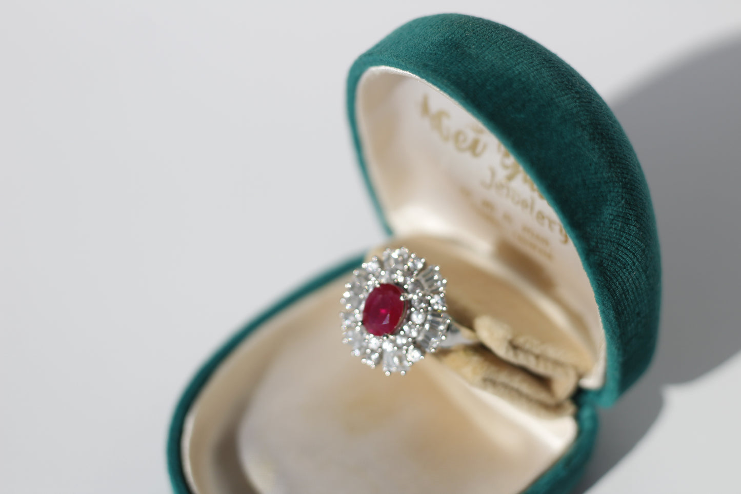 Burma Ruby & White Sapphire Cocktail Ring, 3.79 CTW 10K White Gold