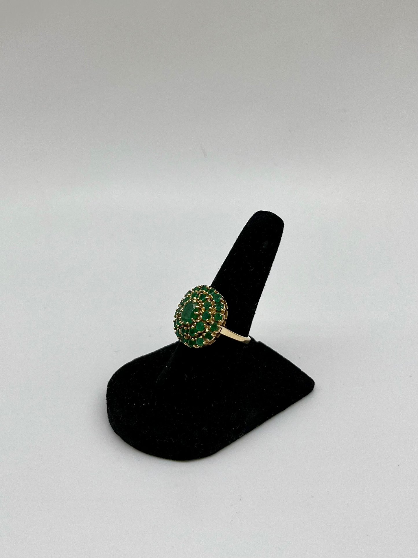 Edwardian Emerald Cluster Ring, 1.83 CTW 14K Gold