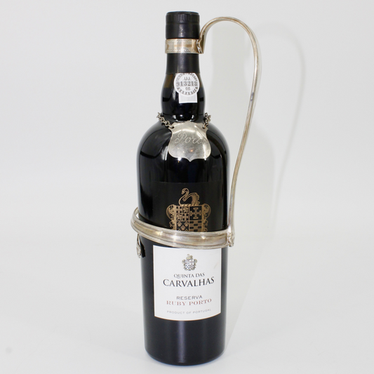 1864 Curved Silver Cradle Decanter by Elkington & Co.