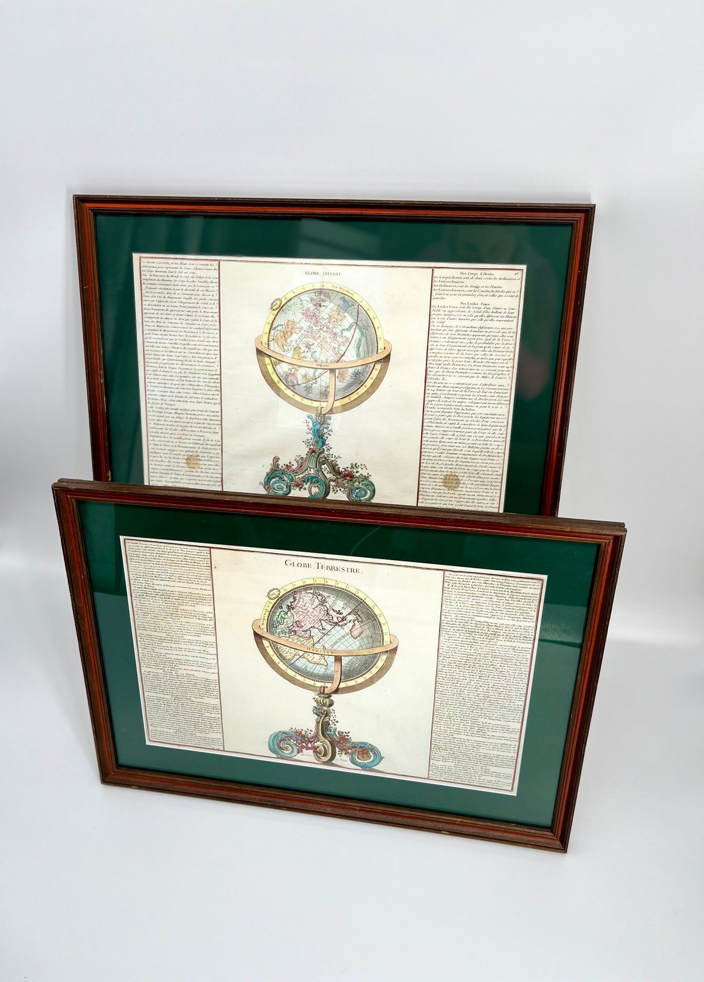 1761 Celestial & Terrestrial Globes- Claude Buy de Mornas (Framed Pair-Vol.1 Atlas Prints)