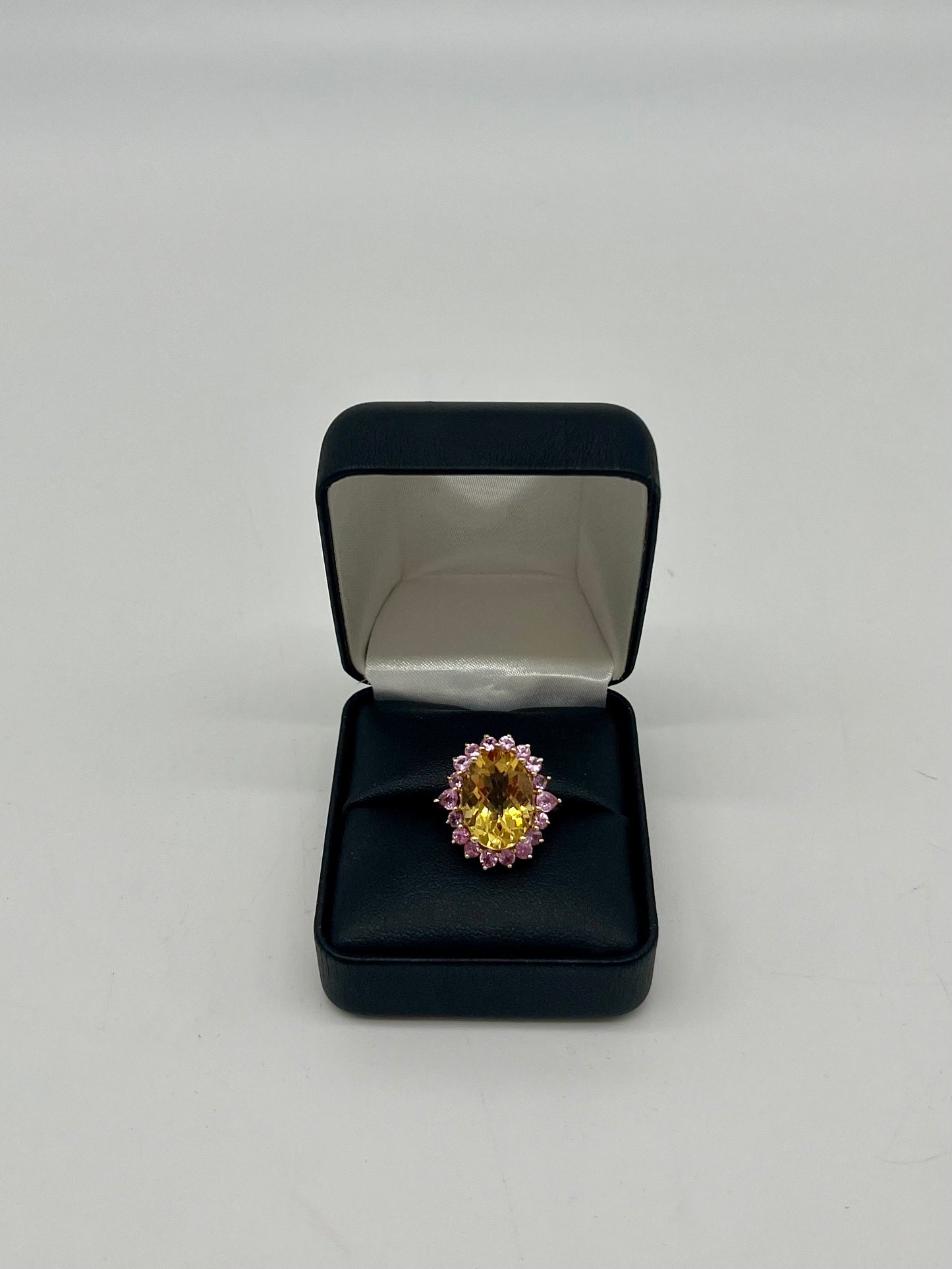 Pink Sapphire & Citrine Cocktail Ring, 6.2 CTW 10K Gold