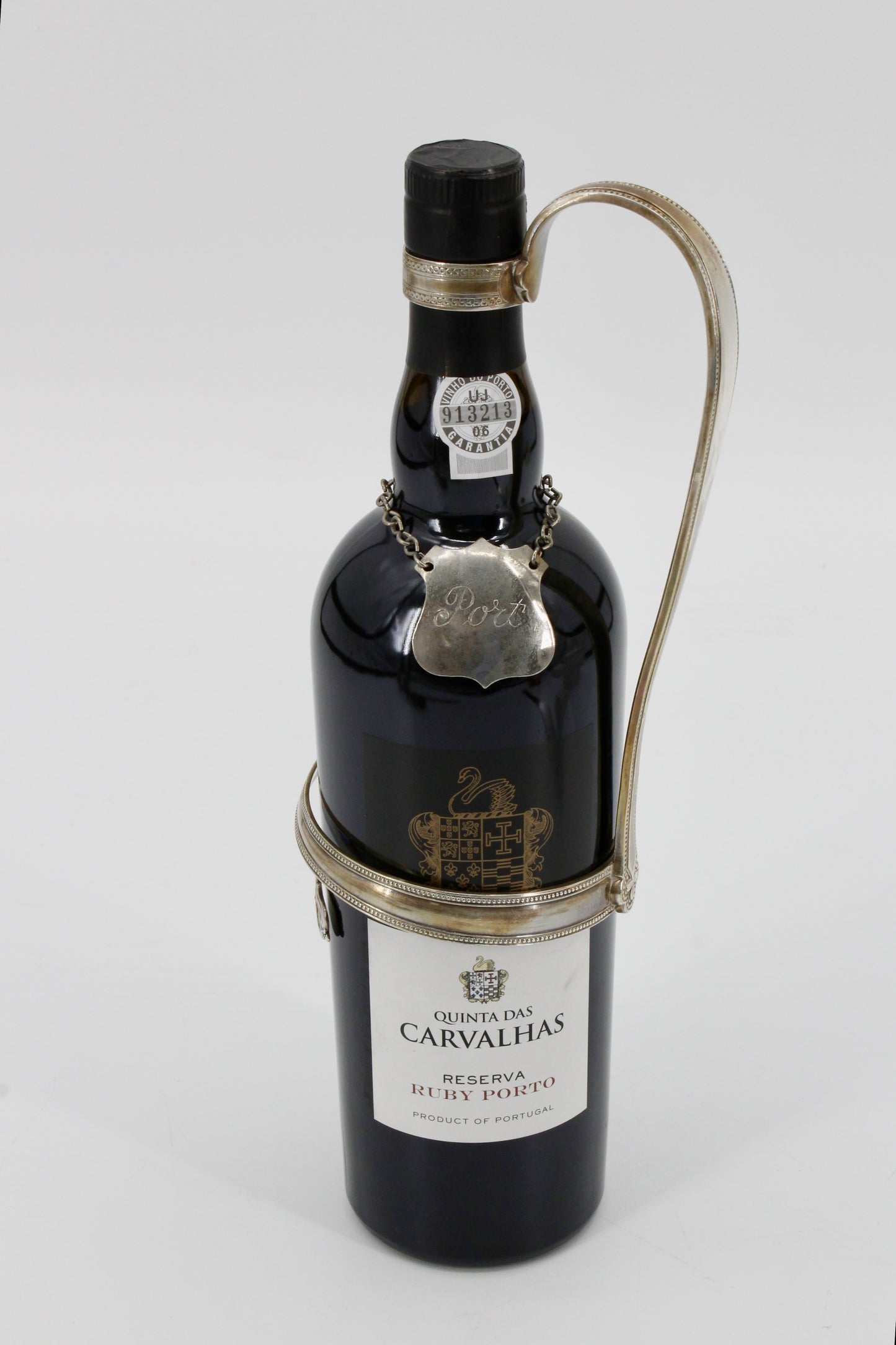 1864 Curved Silver Cradle Decanter by Elkington & Co.