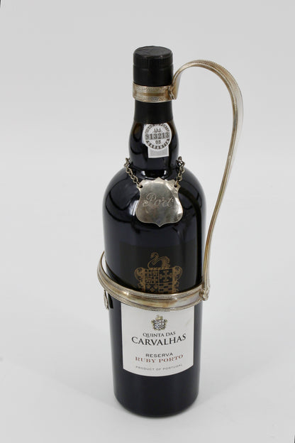 1864 Curved Silver Cradle Decanter by Elkington & Co.