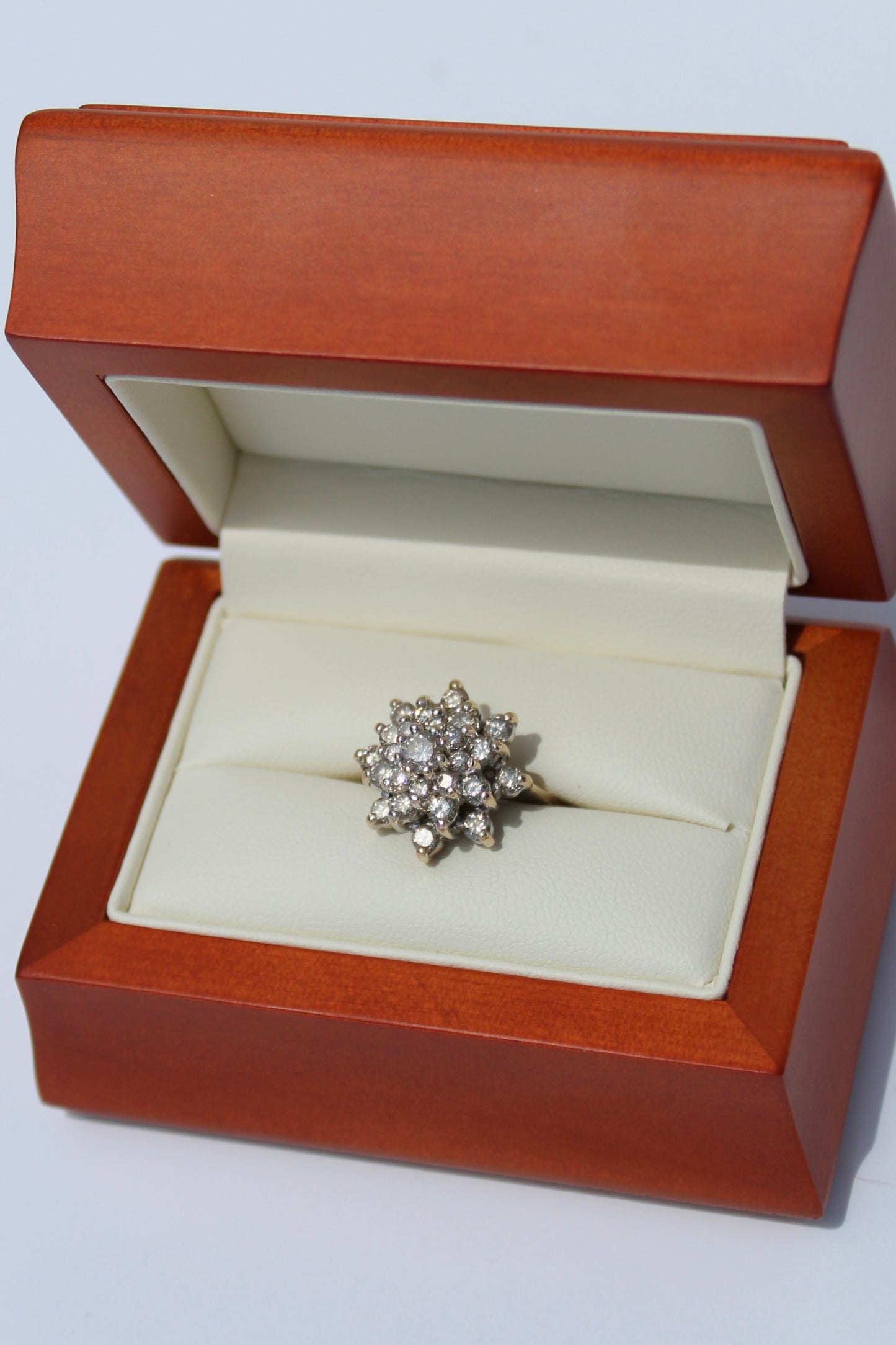 1940's Brutalist Diamond Cluster Ring, 2.82 Carats 14K Gold