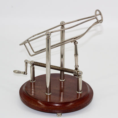 Antique Adjustable Cradle Silver & Wood Wine Decanter- Professionally Restored