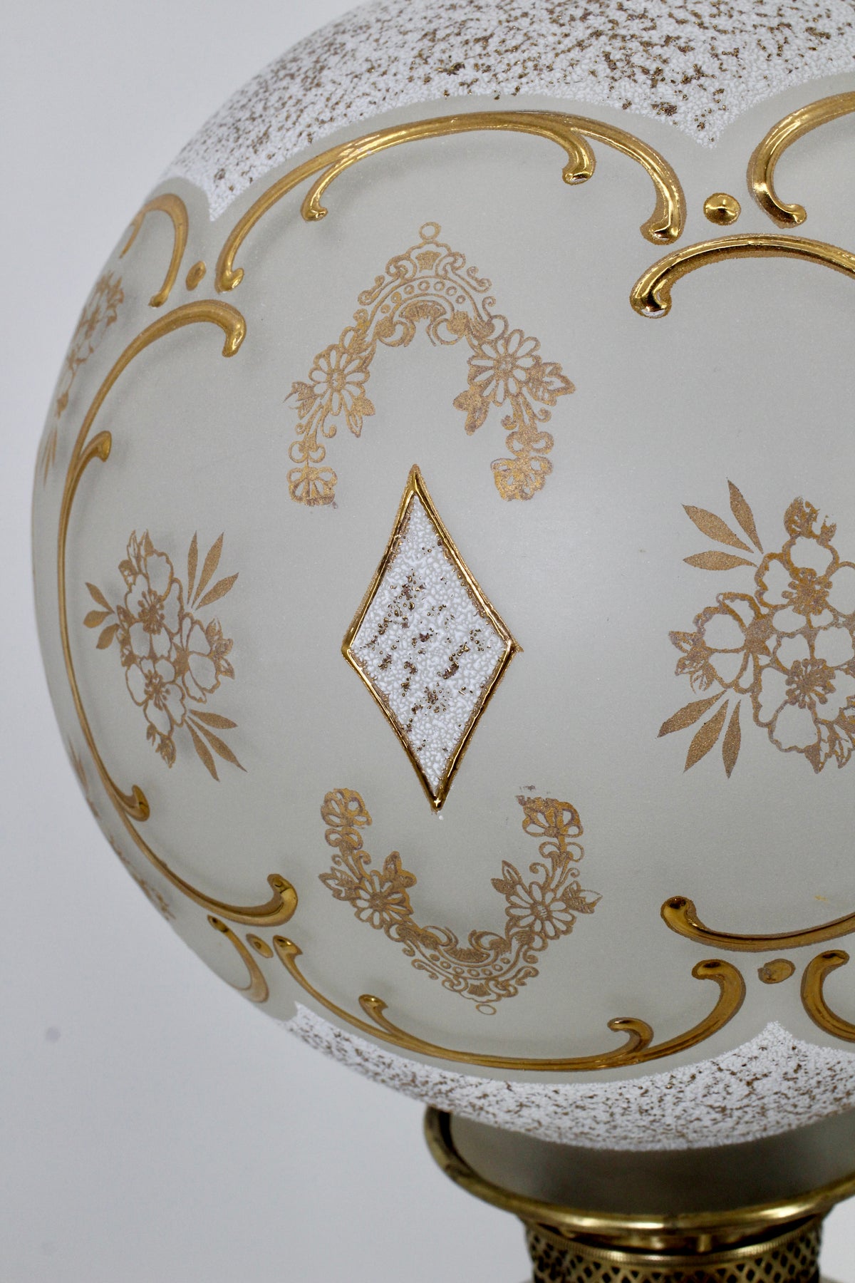 1895 Gilded Crystal Corinthian Banquet Lamp by Edward Miller