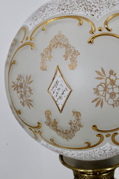 1895 Gilded Crystal Corinthian Banquet Lamp by Edward Miller