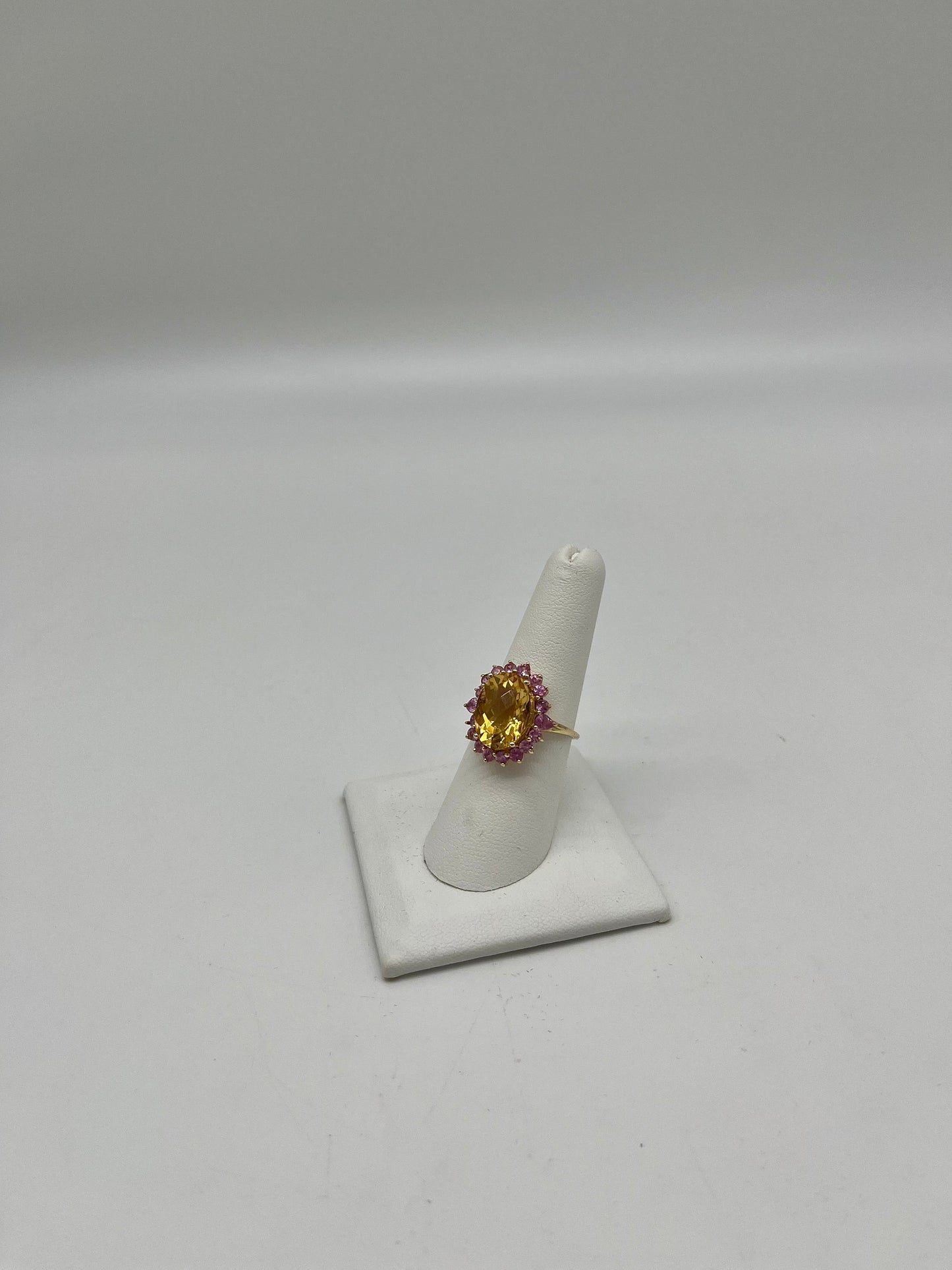 Pink Sapphire & Citrine Cocktail Ring, 6.2 CTW 10K Gold