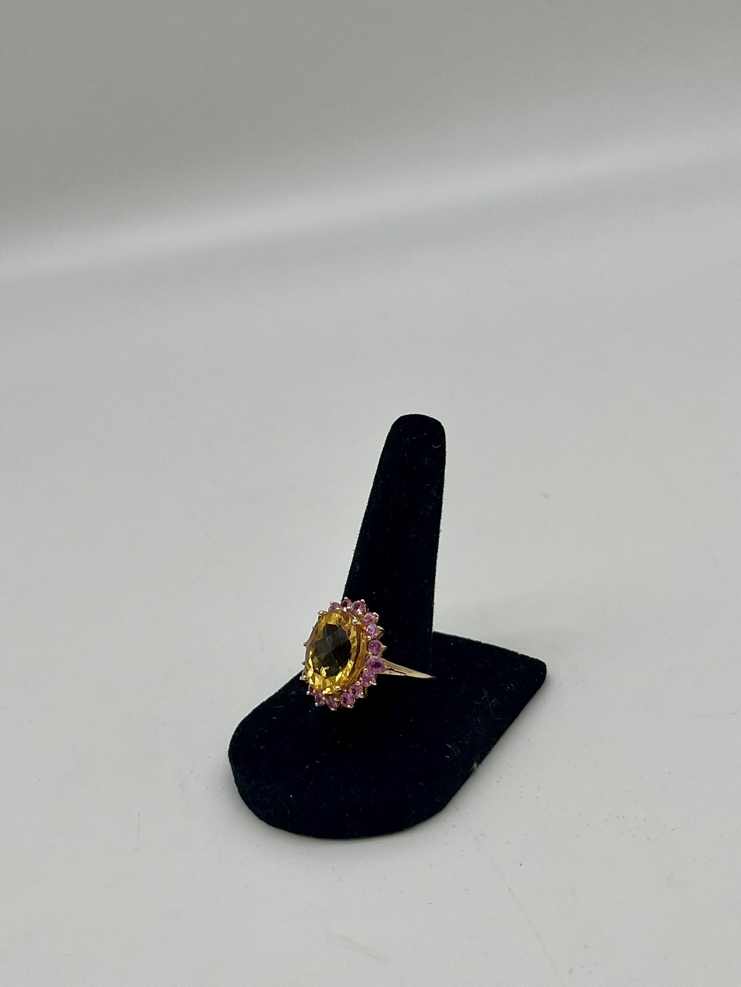 Pink Sapphire & Citrine Cocktail Ring, 6.2 CTW 10K Gold