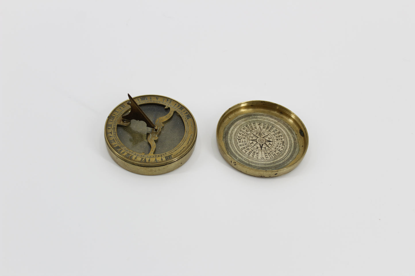 Early 19th Century Brass Pocket Sundial Compass