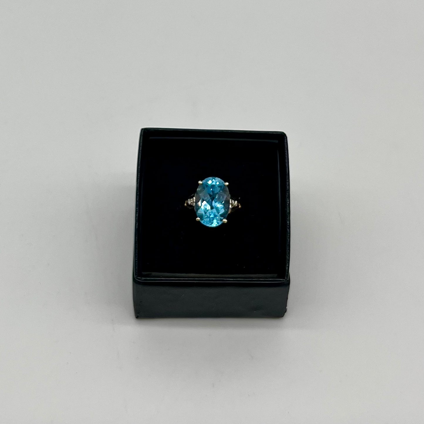 Blue Topaz & Diamond Cocktail Ring, 7.1 CTW 14K Gold