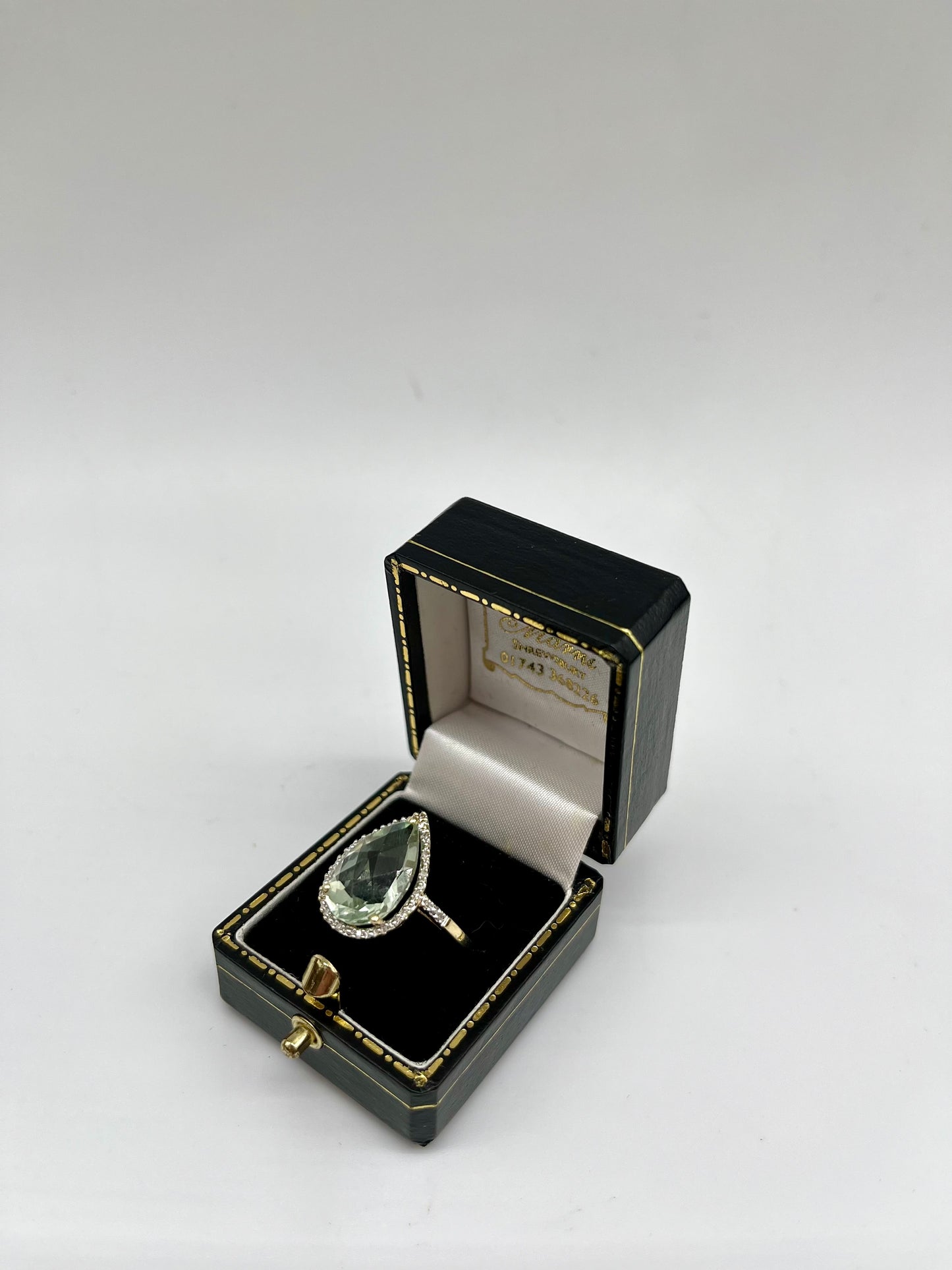 Prasiolite & Diamond Halo Cocktail Ring, 5.7 CTW 10K Gold