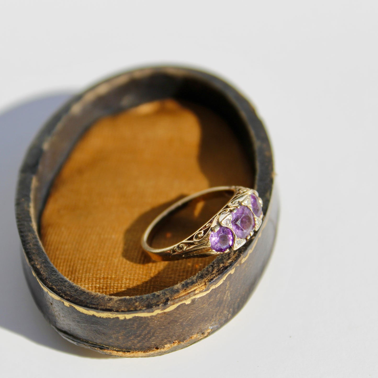 Amethyst & Diamond Ring, 1 Carat 14K Gold
