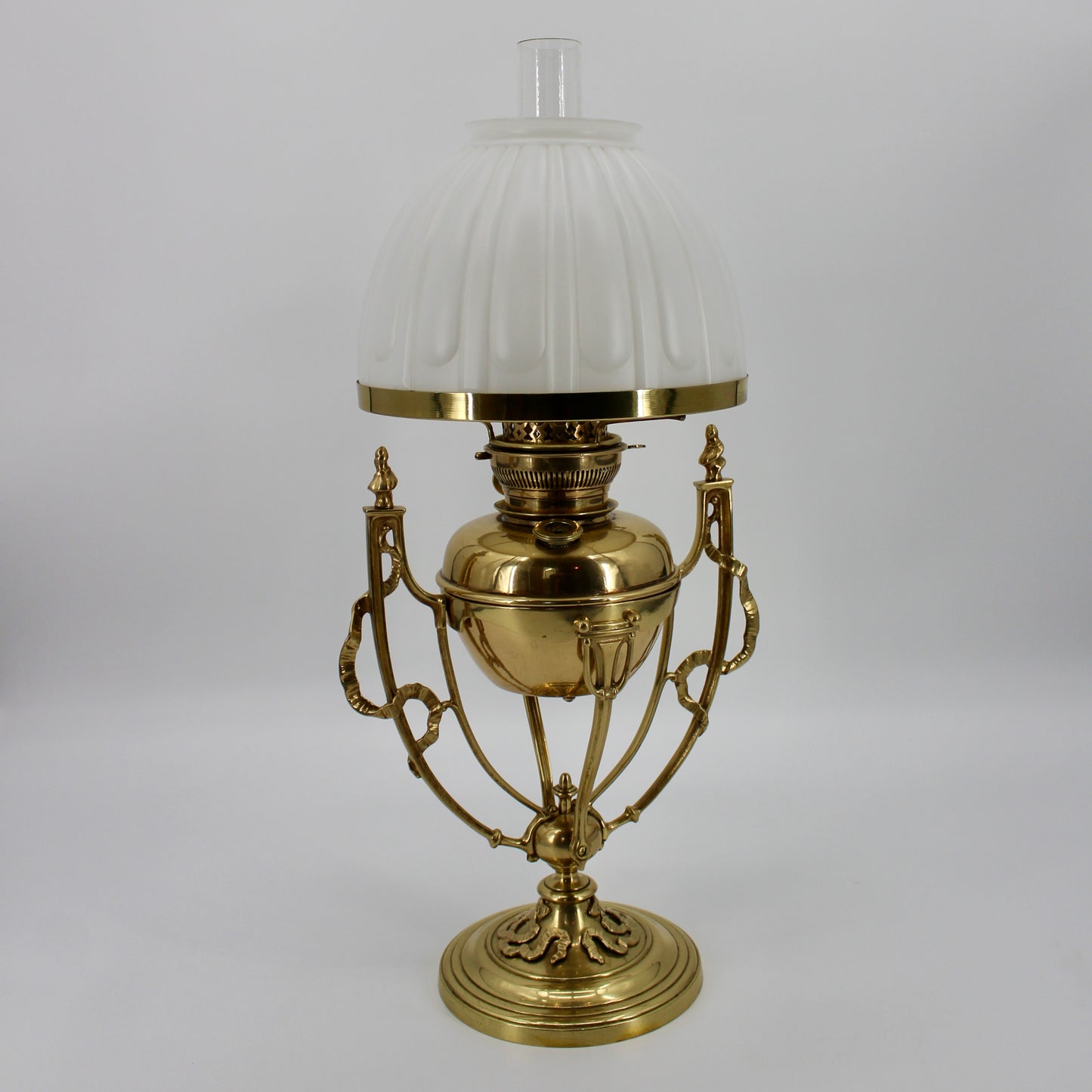 Rare 1860's Ornate Brass Morris Patent Lamp by Hinks & Son