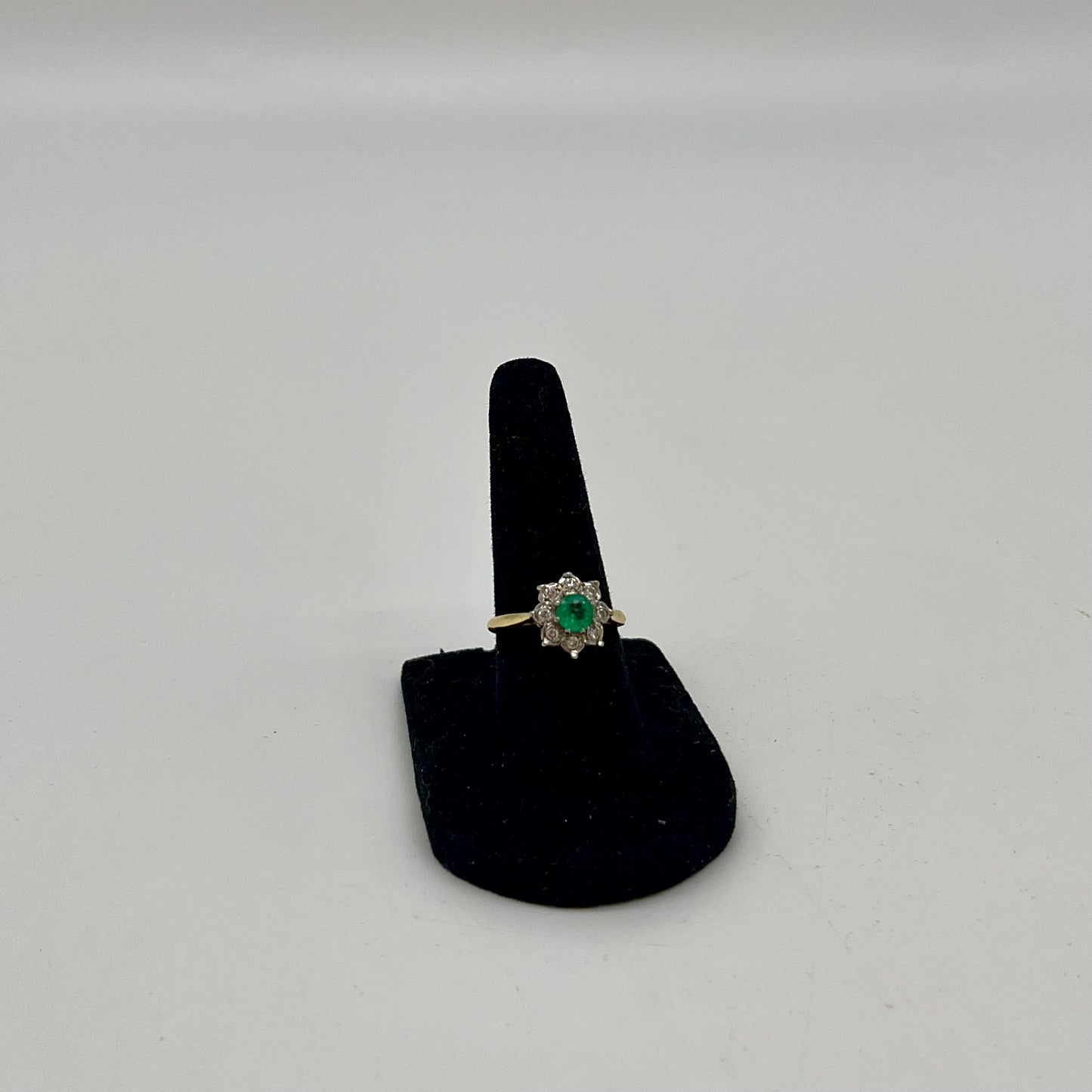 Emerald & Diamond Floral Cocktail Ring, 0.75 CTW 18K Gold/Platinum