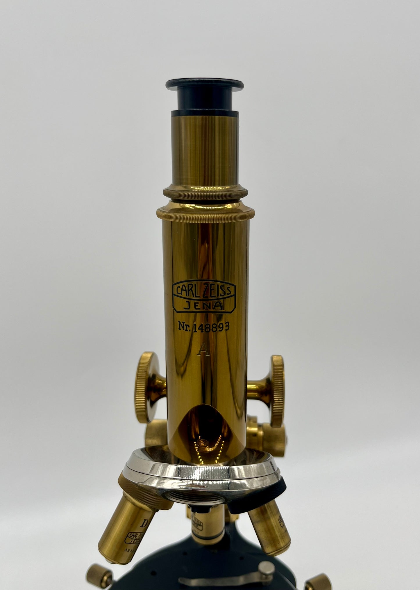 1930's German Jena Brass Microscope by Carl Zeiss