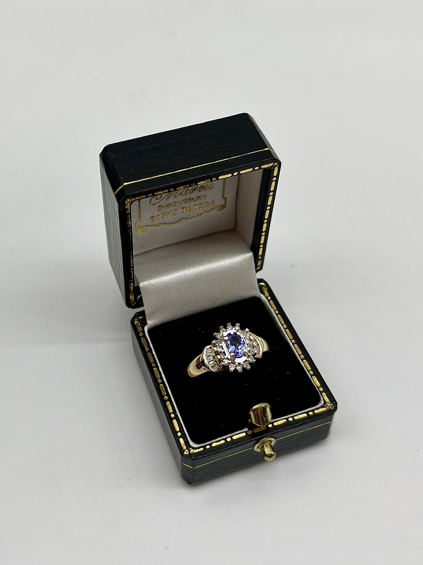 Antique Tanzanite & Diamond Ring, 1 CTW 10K Gold