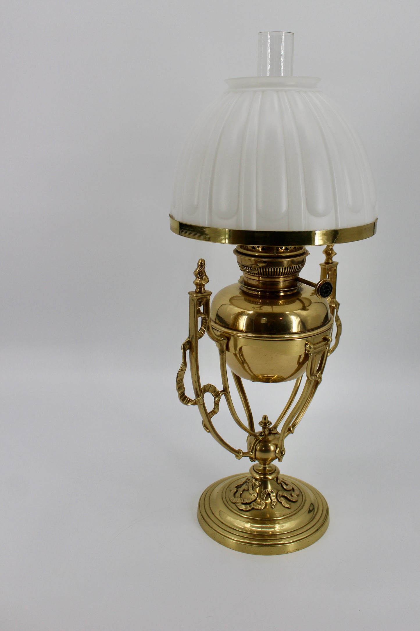 Rare 1860's Ornate Brass Morris Patent Lamp by Hinks & Son