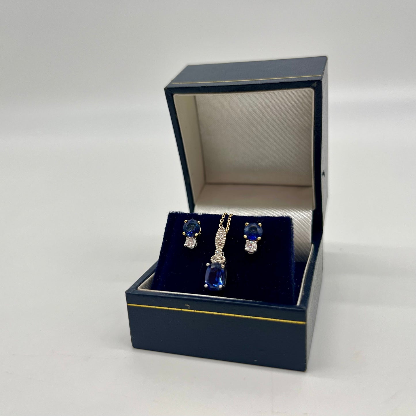 Sapphire & Diamond Set Two-Tone Gold, 2.35 CTW 14K