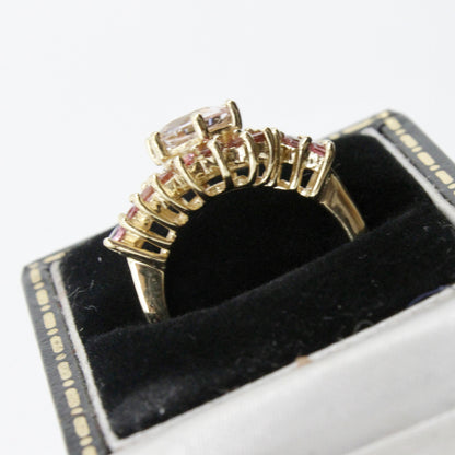 Morganite & Pink Sapphire Ring, 2.23 Carats 14K Gold