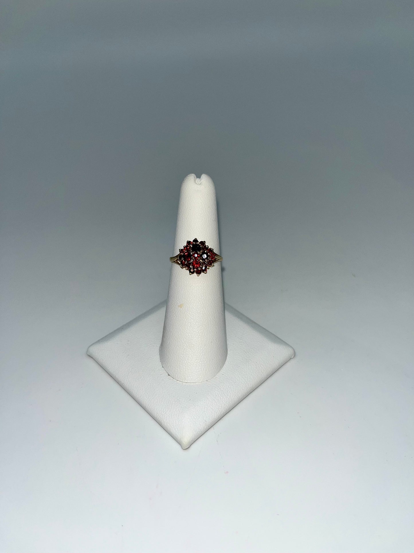 Victorian Garnet Cluster Ring, 1.54 CTW 9K Gold